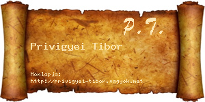 Privigyei Tibor névjegykártya